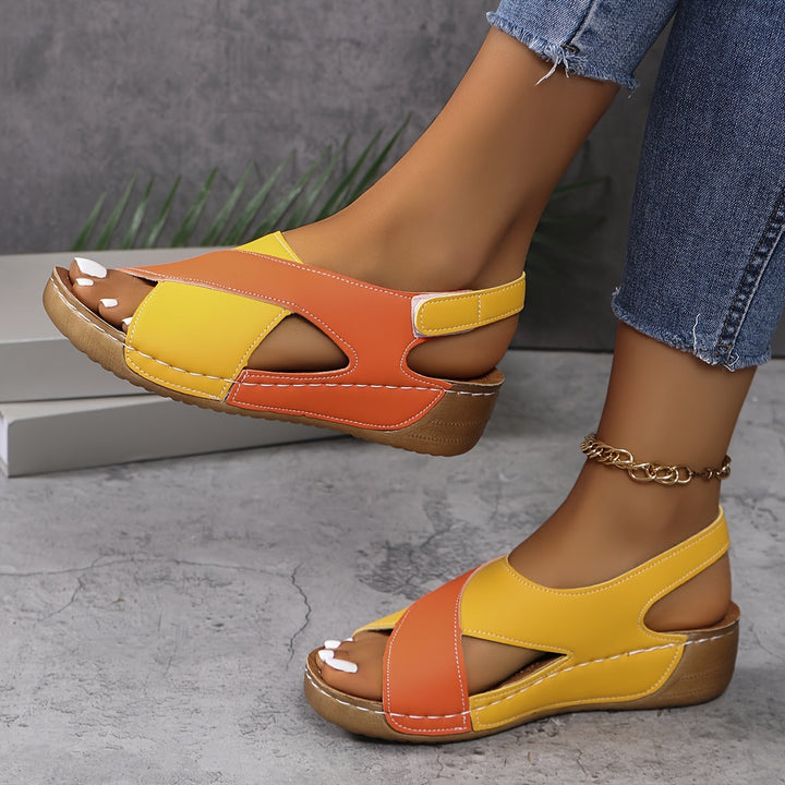 Amara | Women's Contrast Slingback Wedge Sandals