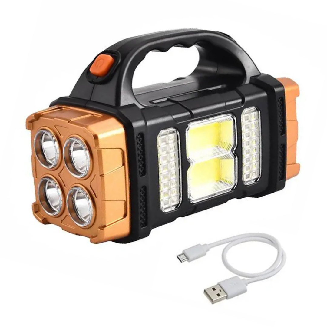 Solar Emergency Torch Power Bank Weather-Resistant LED Camping Light