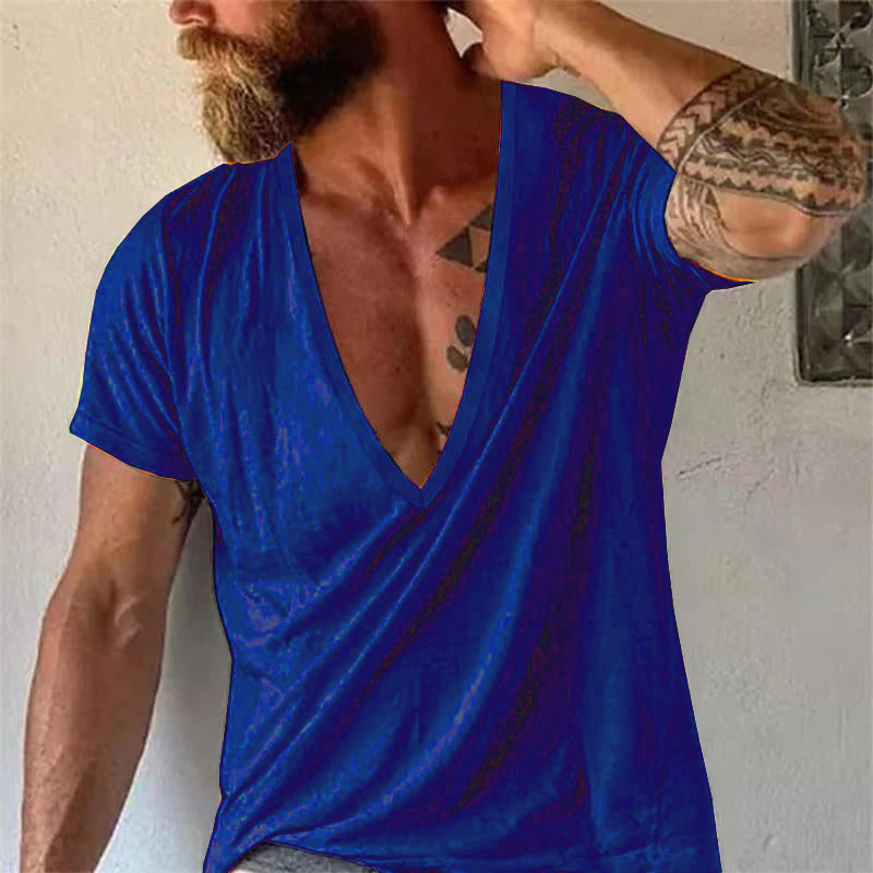 Luca | Men's Deep V-Neck Casual T-Shirt