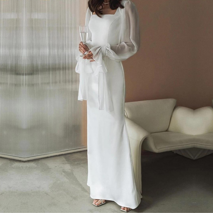 Aveline | Women's Square Neck Puff Sleeve Maxi Dress