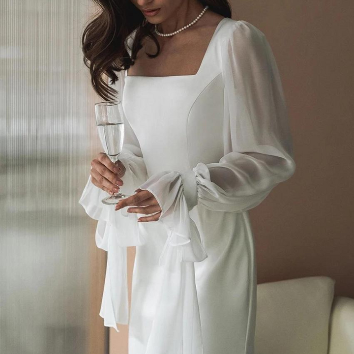 Aveline | Women's Square Neck Puff Sleeve Maxi Dress
