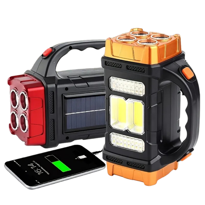 Solar Emergency Torch Power Bank Weather-Resistant LED Camping Light