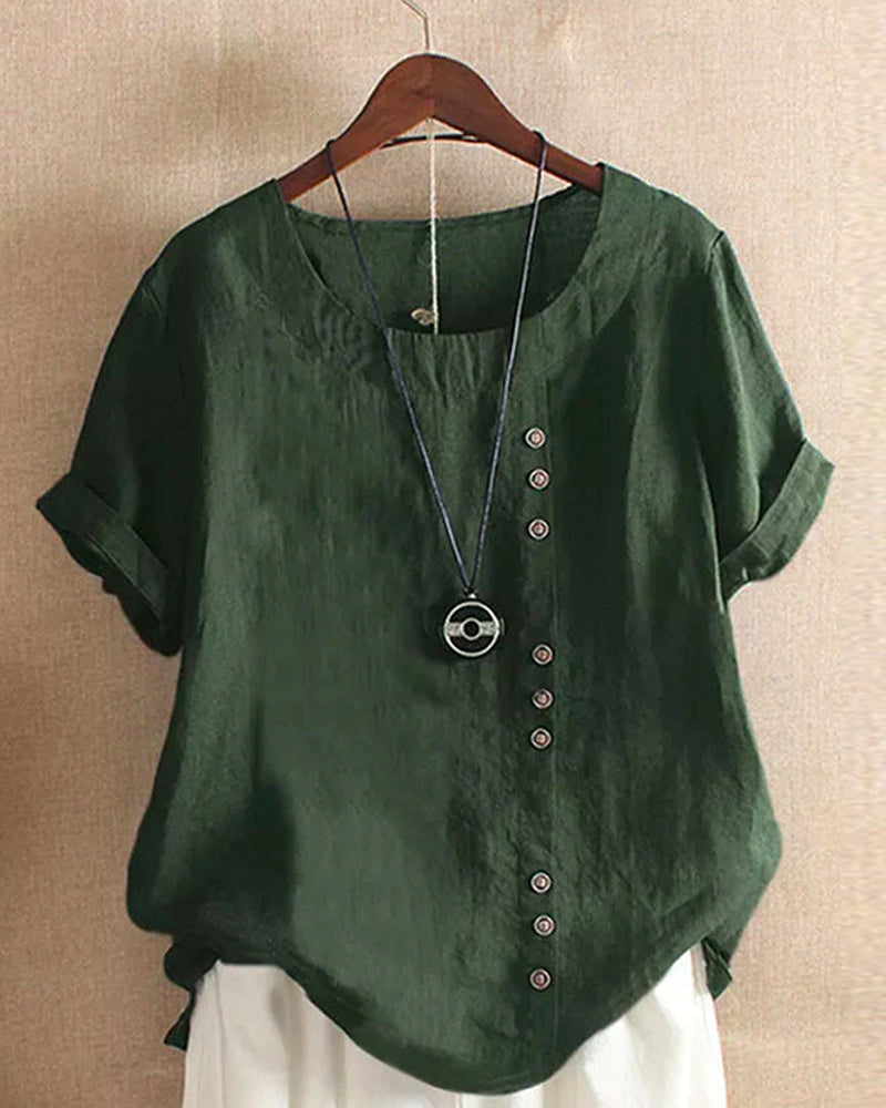 Maris | Women's Loose Fit Short Sleeve Flowing Blouse