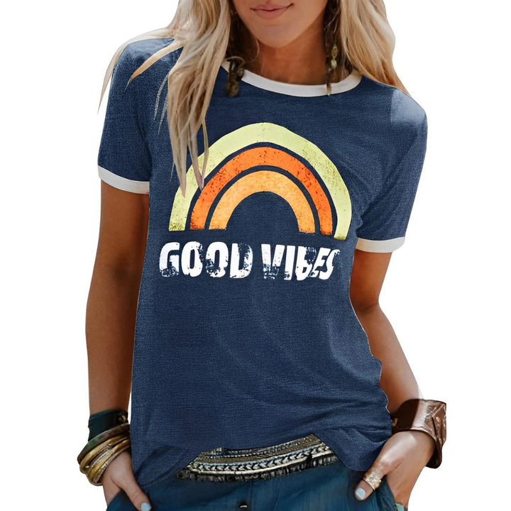Nova | Women's Vintage Rainbow Print Graphic Tee