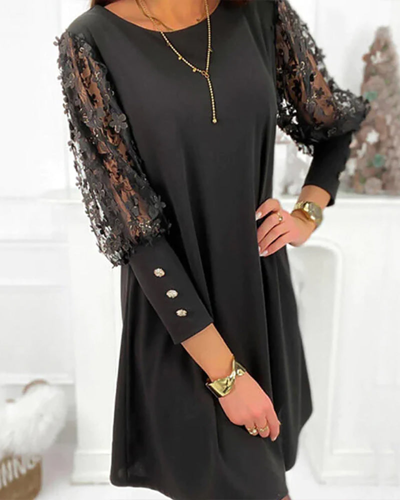 Daria | Women's Sheer Lace Sleeve Mini Dress