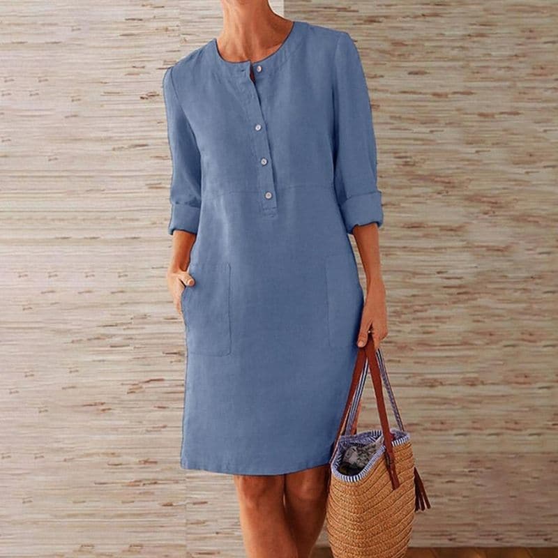 Maris | Women's Button Front Relaxed Shift Dress