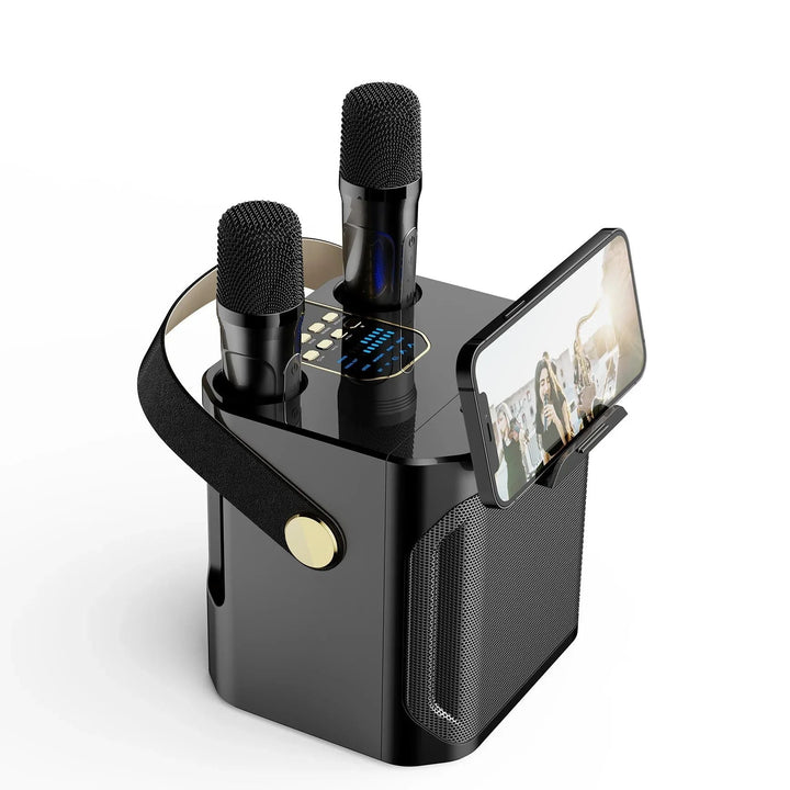 Karaoke Bluetooth Speaker Portable – 360° Stereo, Dual Microphones & Wireless Subwoofer for Party & Outdoor