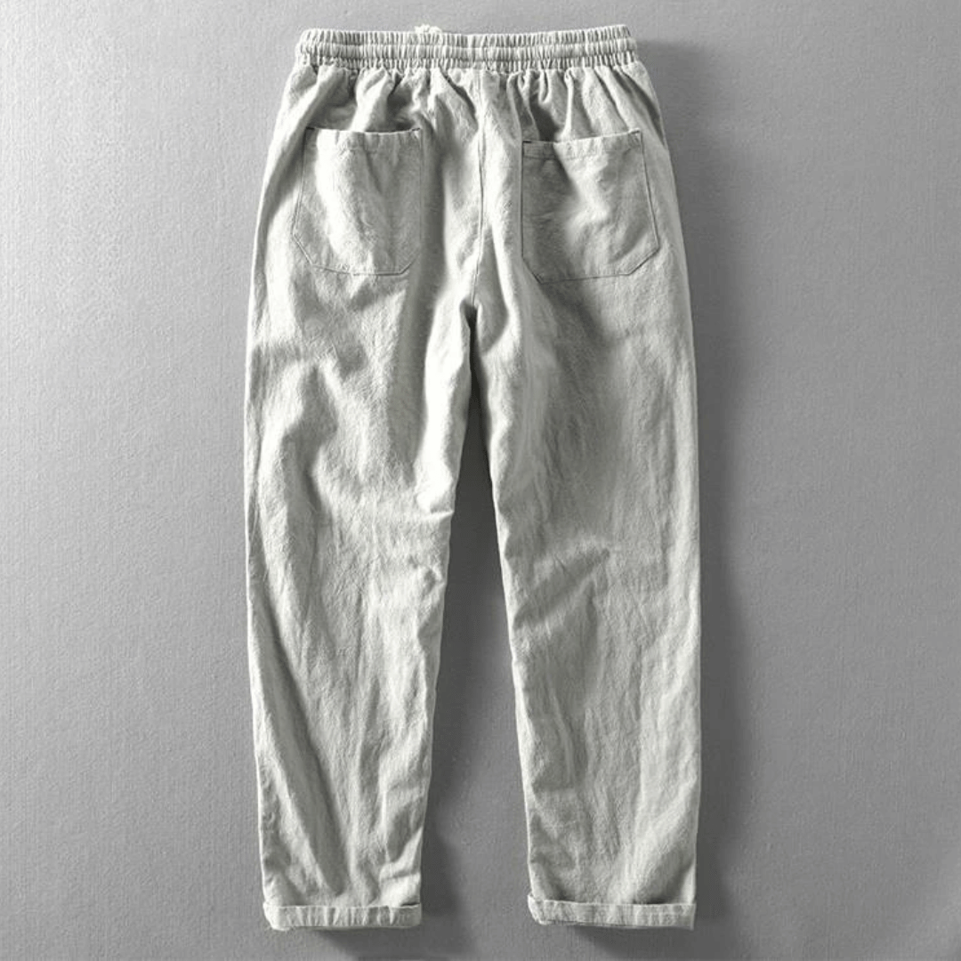 Theo | Men's Linen Drawstring Casual Trousers