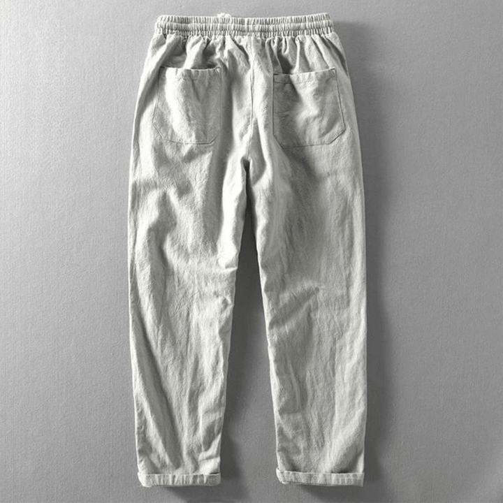 Theo | Men's Linen Drawstring Casual Trousers