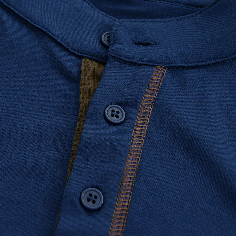 Theo | Men's Slim Fit Button Placket Henley Shirt