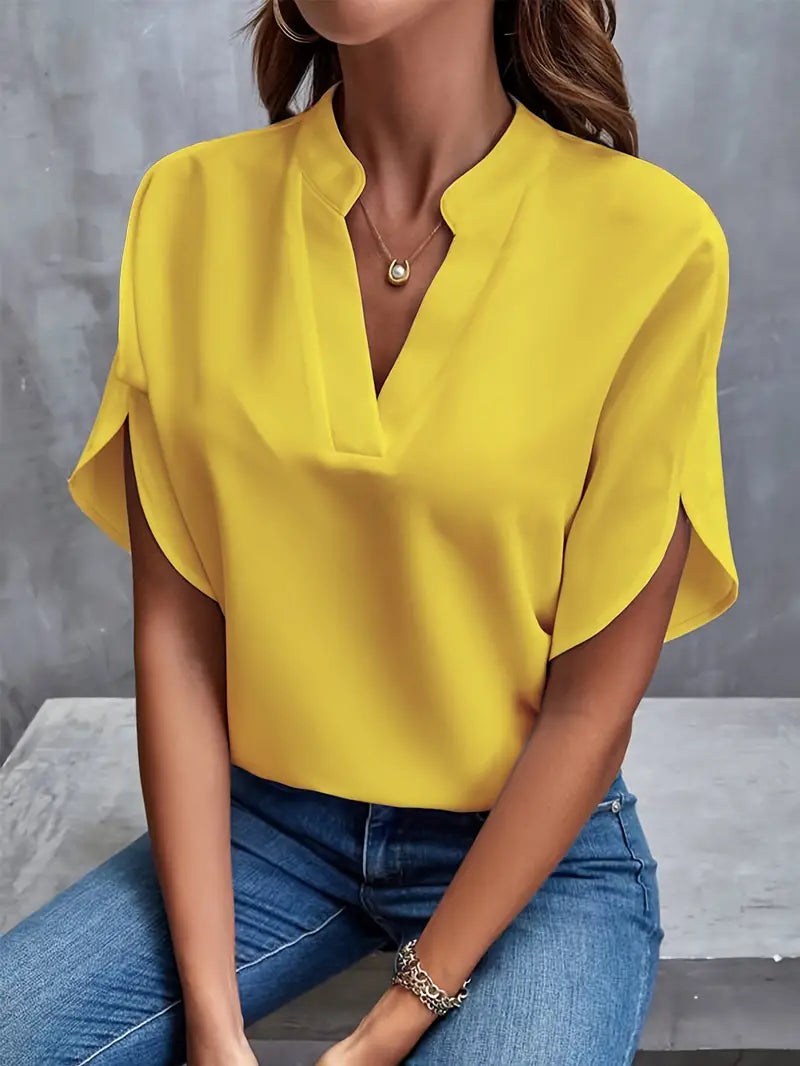Mila | Women's Elegant V-Neck Split Sleeve Blouse