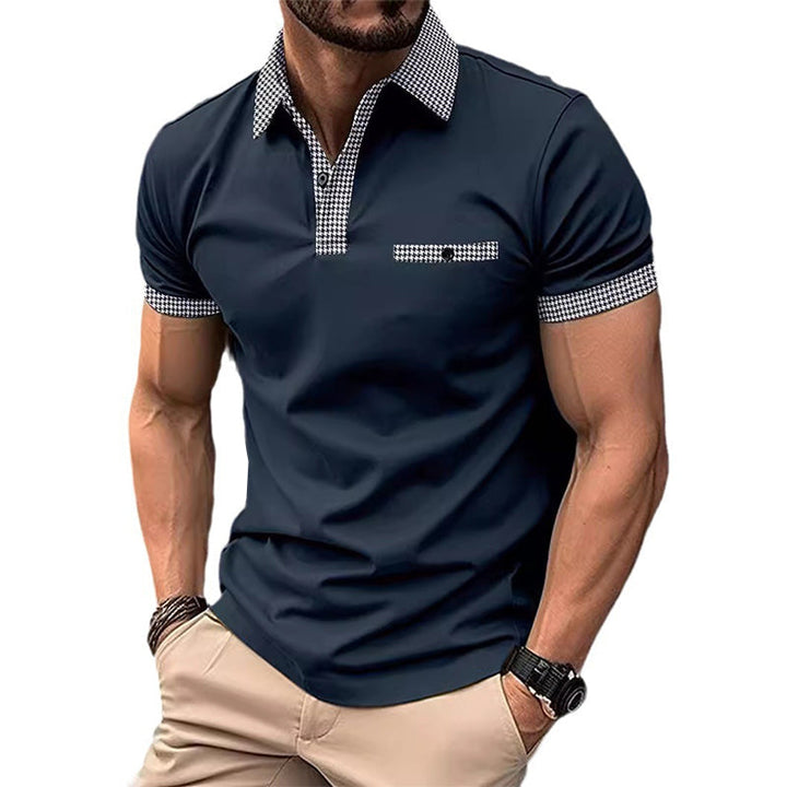 Bruno | Men's Checkered Detail Sport Polo Shirt