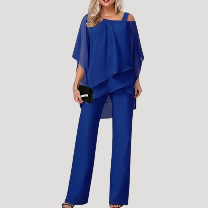 Elara | Women's Lightweight Chiffon Top And Flowing Pants Set