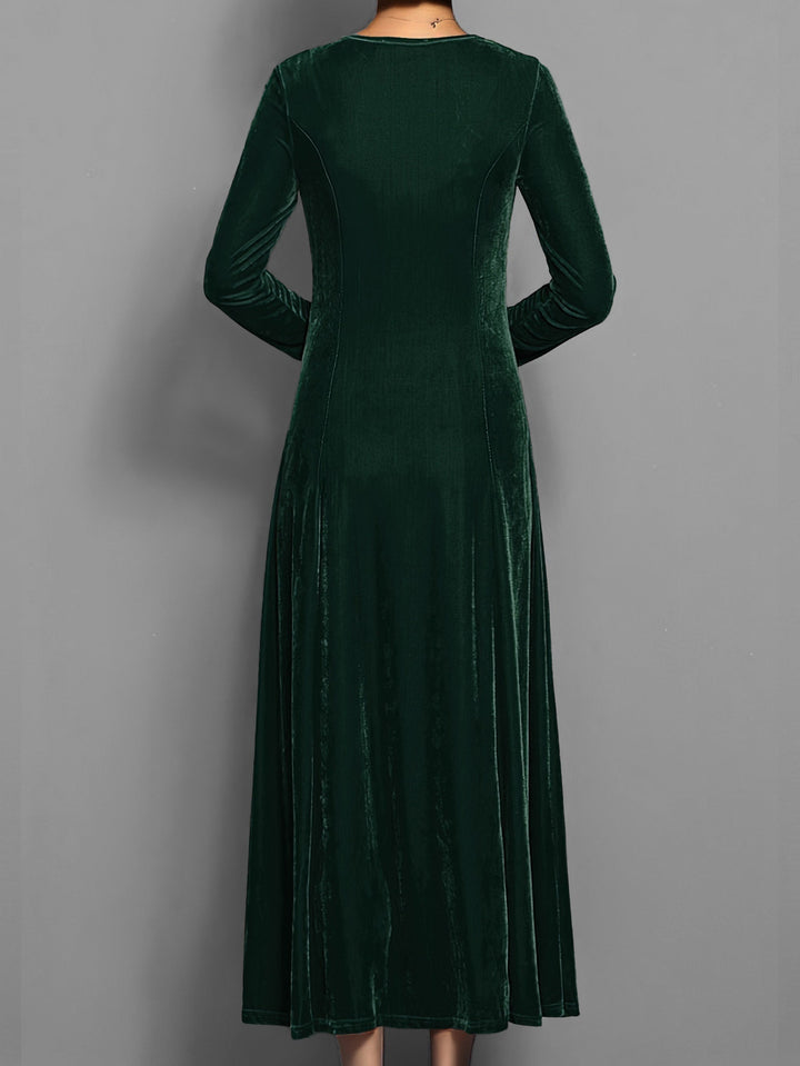 Valeria | Women's Long Sleeve Velvet Maxi Dress