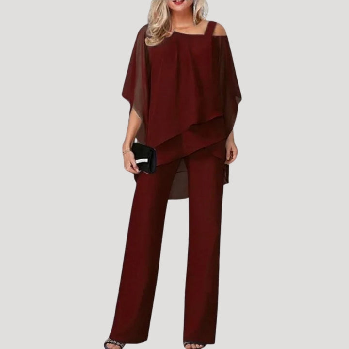 Elara | Women's Lightweight Chiffon Top And Flowing Pants Set
