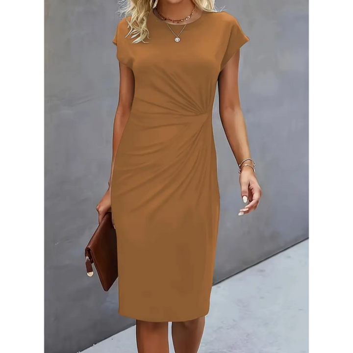 Calista | Women's Ruched Waist Bodycon Midi Dress