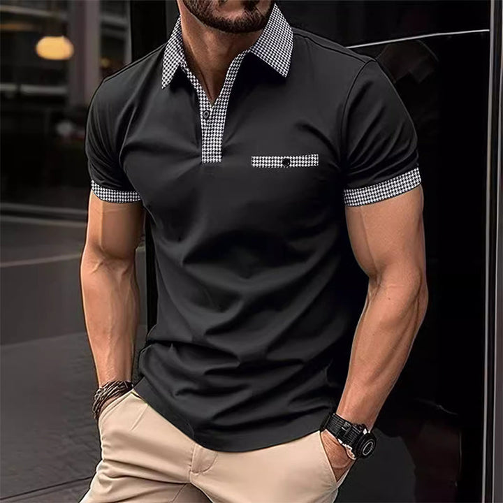 Bruno | Men's Checkered Detail Sport Polo Shirt