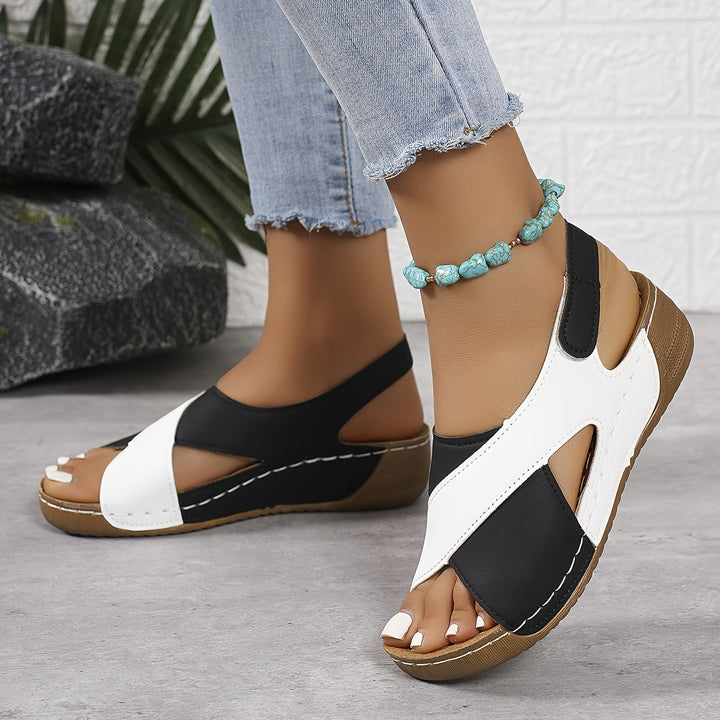 Amara | Women's Contrast Slingback Wedge Sandals