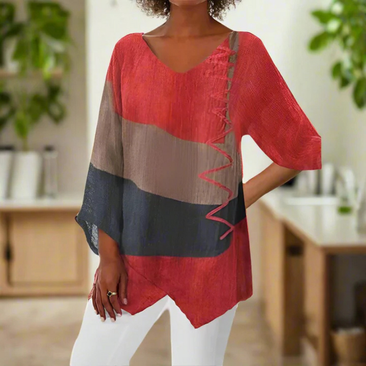 Sienna | Women's Striped V-Neck Relaxed Tunic