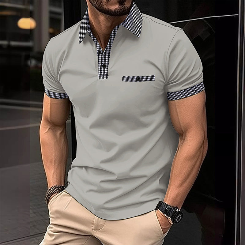 Bruno | Men's Checkered Detail Sport Polo Shirt