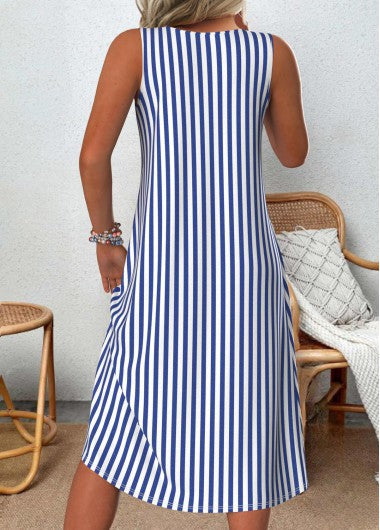 Clara | Women's Striped Sleeveless Summer Dress