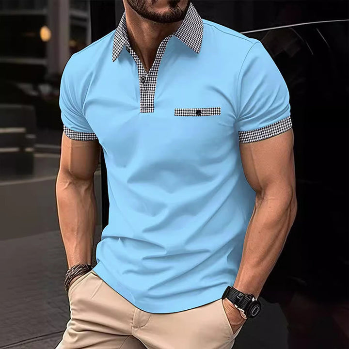 Bruno | Men's Checkered Detail Sport Polo Shirt