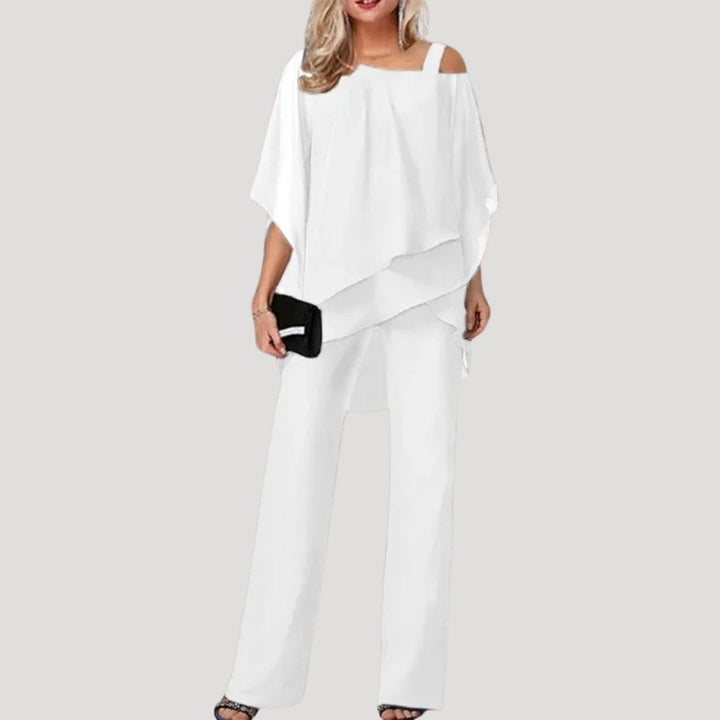 Elara | Women's Lightweight Chiffon Top And Flowing Pants Set