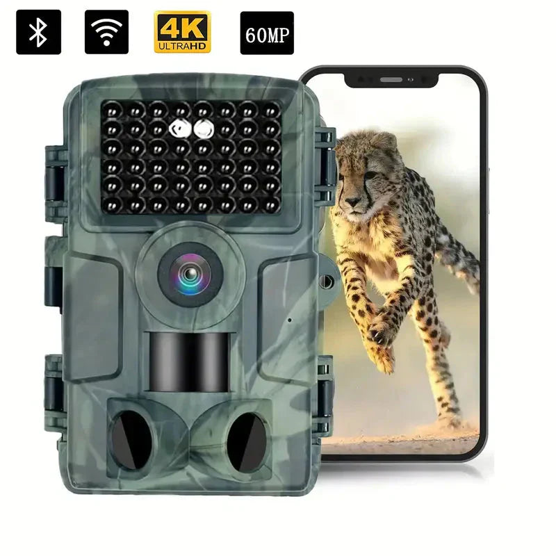 4K Trail Camera 60MP Wildlife Waterproof Motion Activated