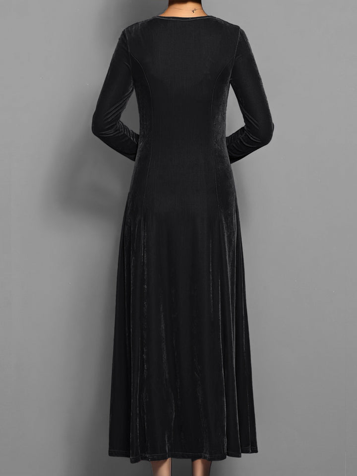 Valeria | Women's Long Sleeve Velvet Maxi Dress