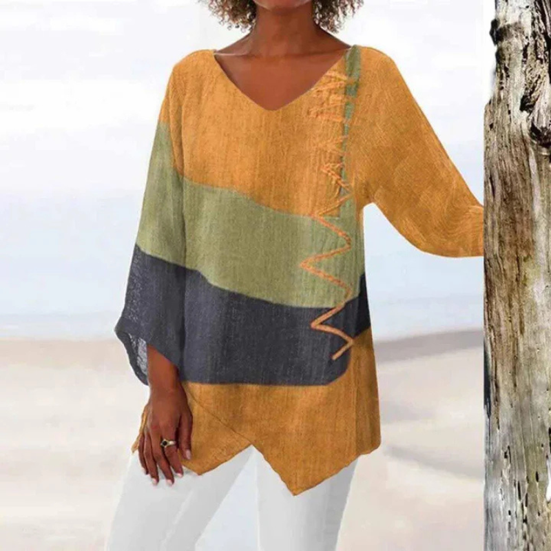 Sienna | Women's Striped V-Neck Relaxed Tunic