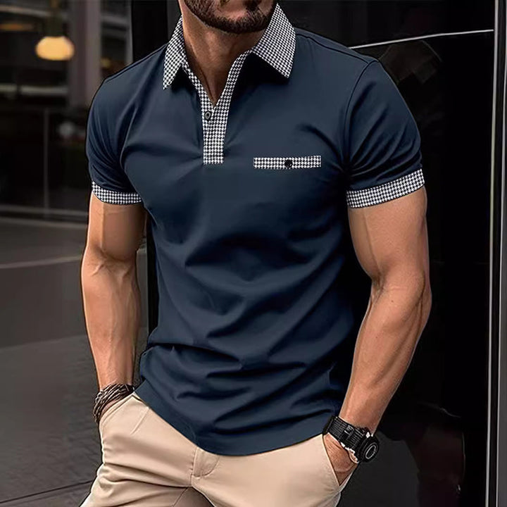 Bruno | Men's Checkered Detail Sport Polo Shirt