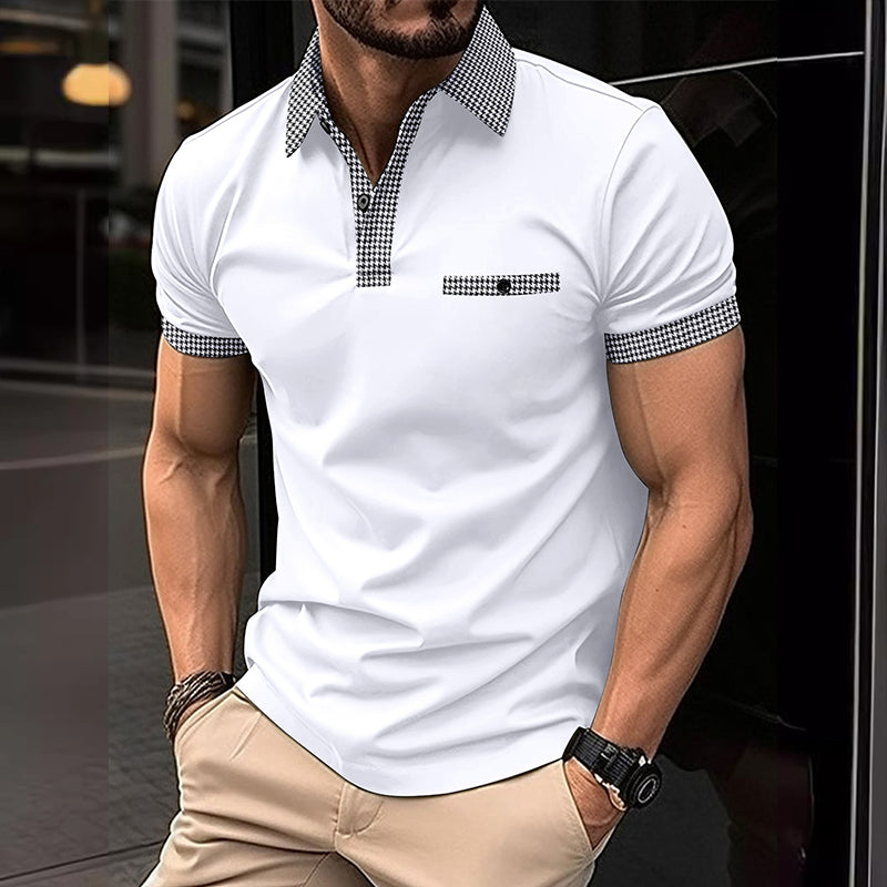 Bruno | Men's Checkered Detail Sport Polo Shirt