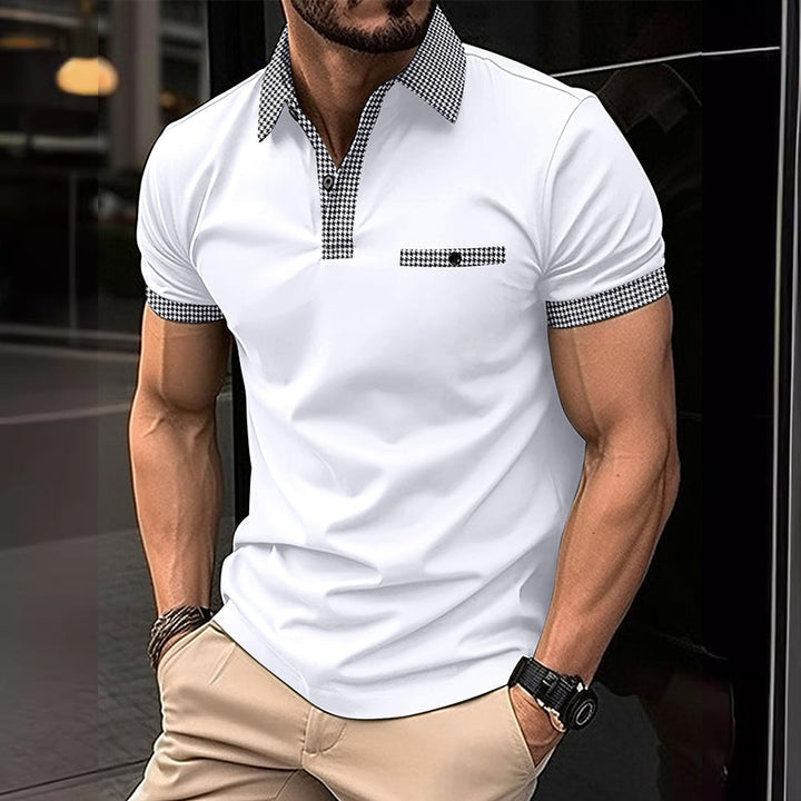Bruno | Men's Checkered Detail Sport Polo Shirt