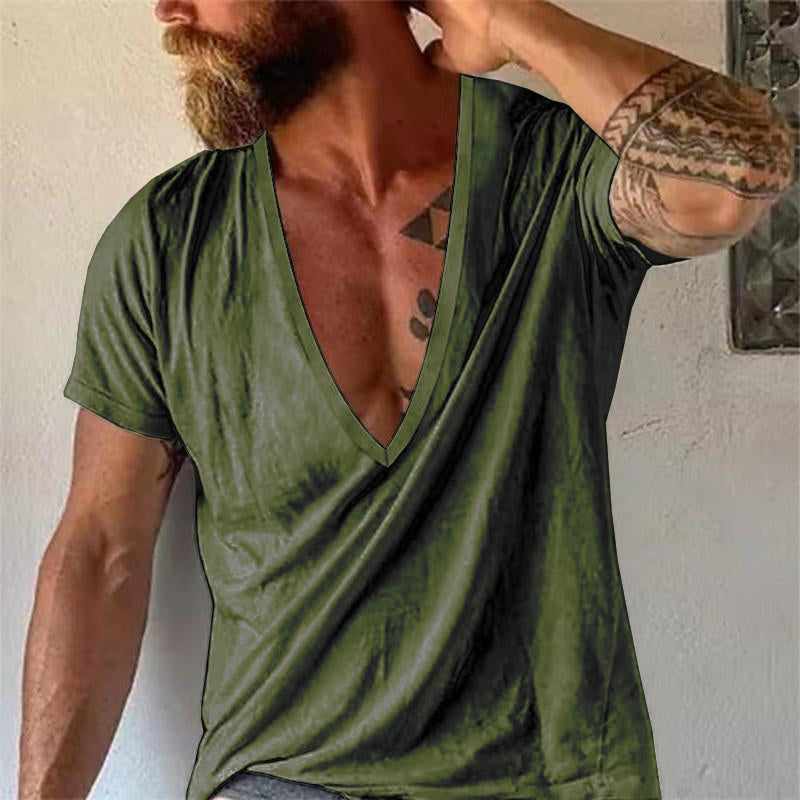 Luca | Men's Deep V-Neck Casual T-Shirt