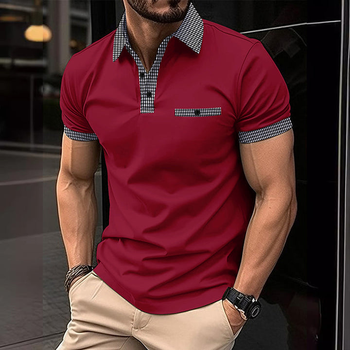 Bruno | Men's Checkered Detail Sport Polo Shirt