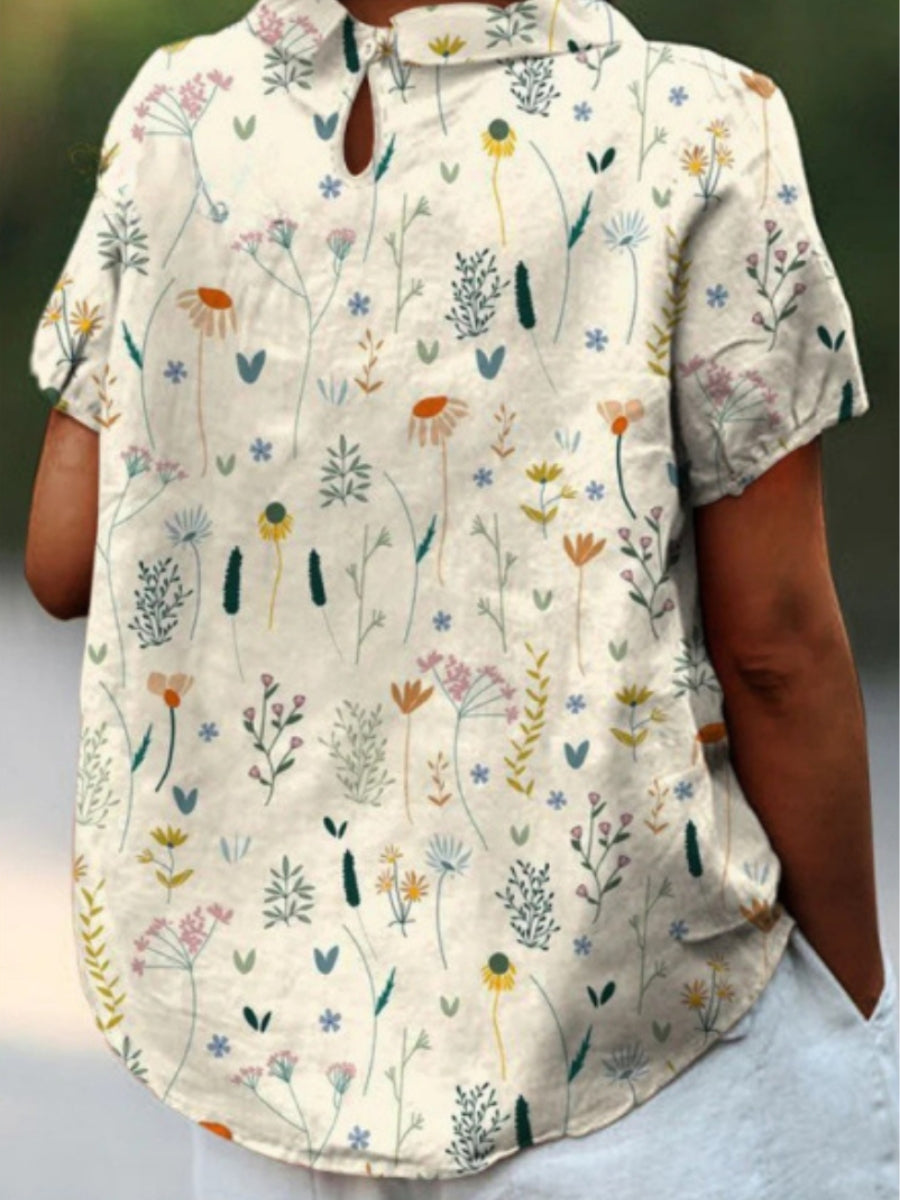 Lena | Women's Floral Short Sleeve Casual Blouse