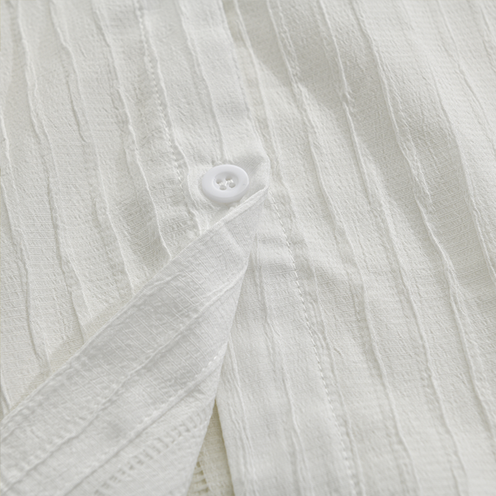 Zayden | Men's Textured Ribbed Slim Fit Summer Shirt