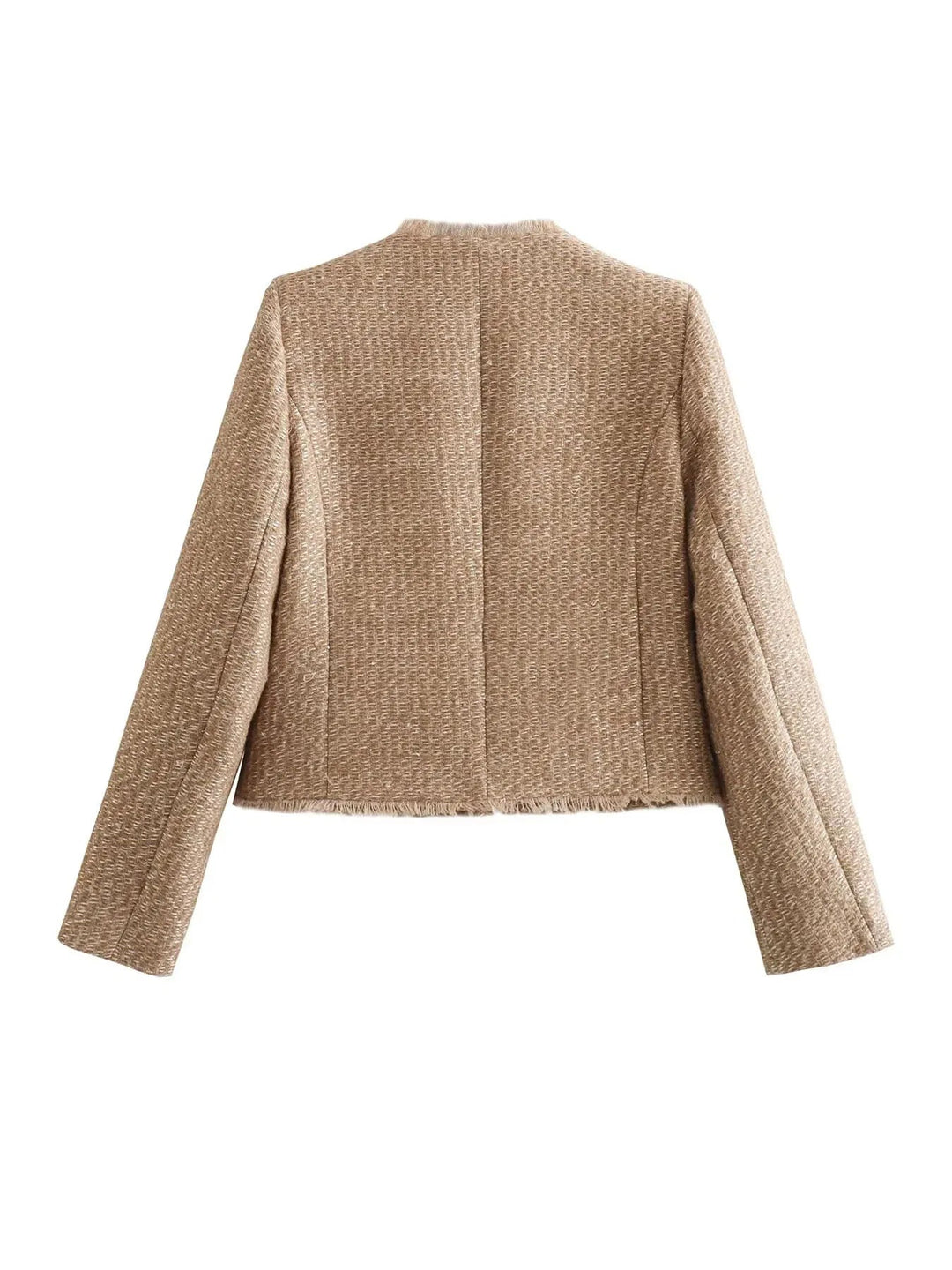 Brigitte | Women's Fringed Tweed Tailored Jacket