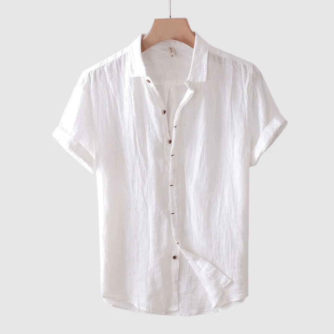 Devon | Men's Relaxed Fit Linen Short Sleeve Shirt