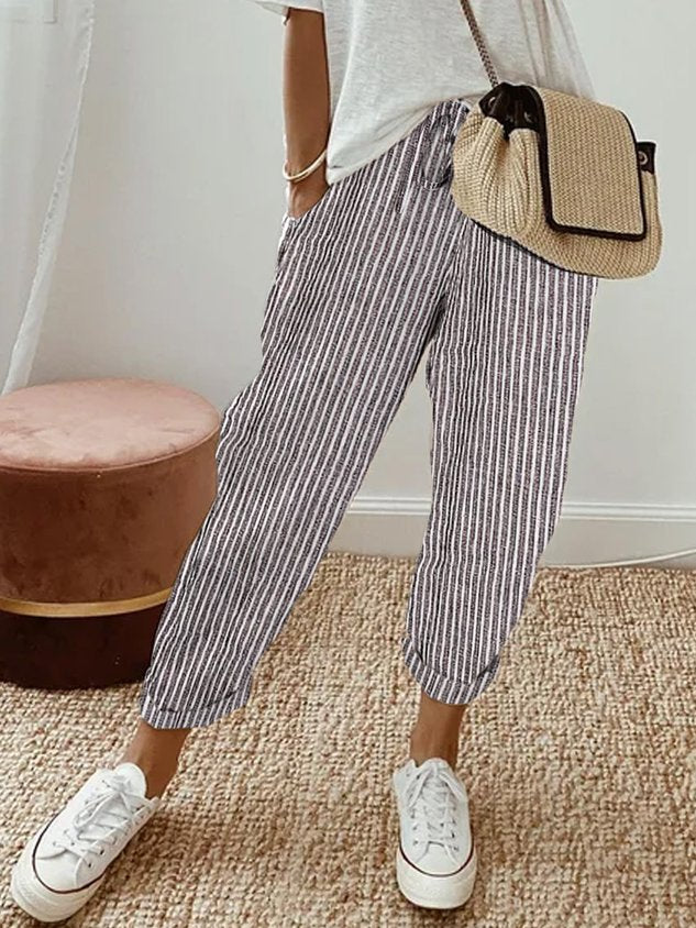 Nella | Women's Drawstring Linen Relaxed Pants