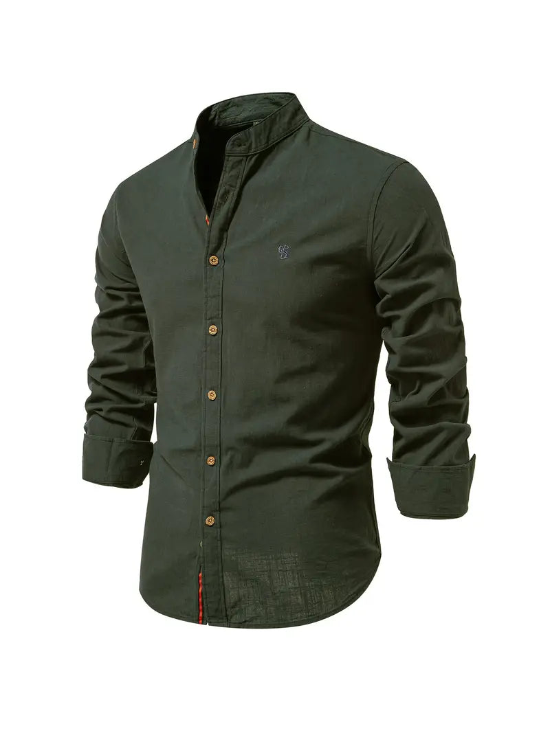Soren | Men's Stand Collar Button-Up Casual Shirt