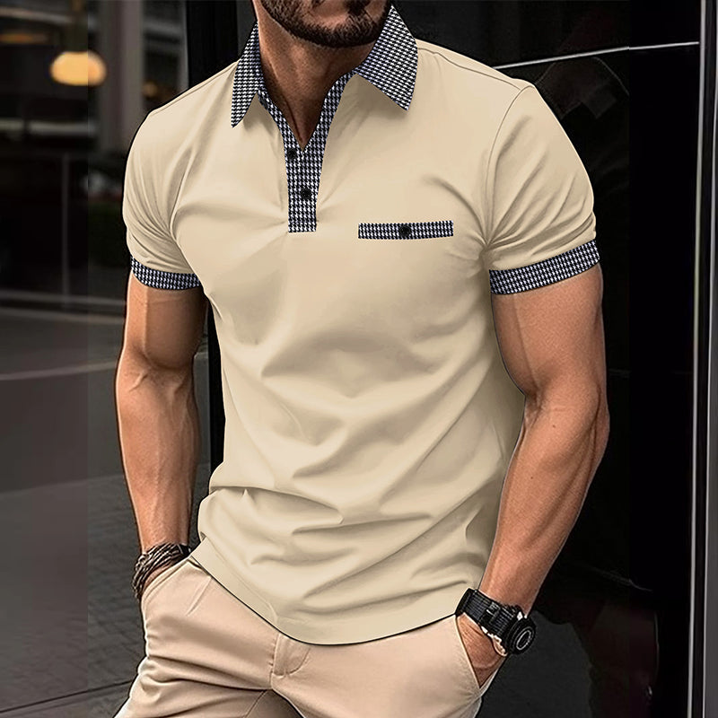 Bruno | Men's Checkered Detail Sport Polo Shirt