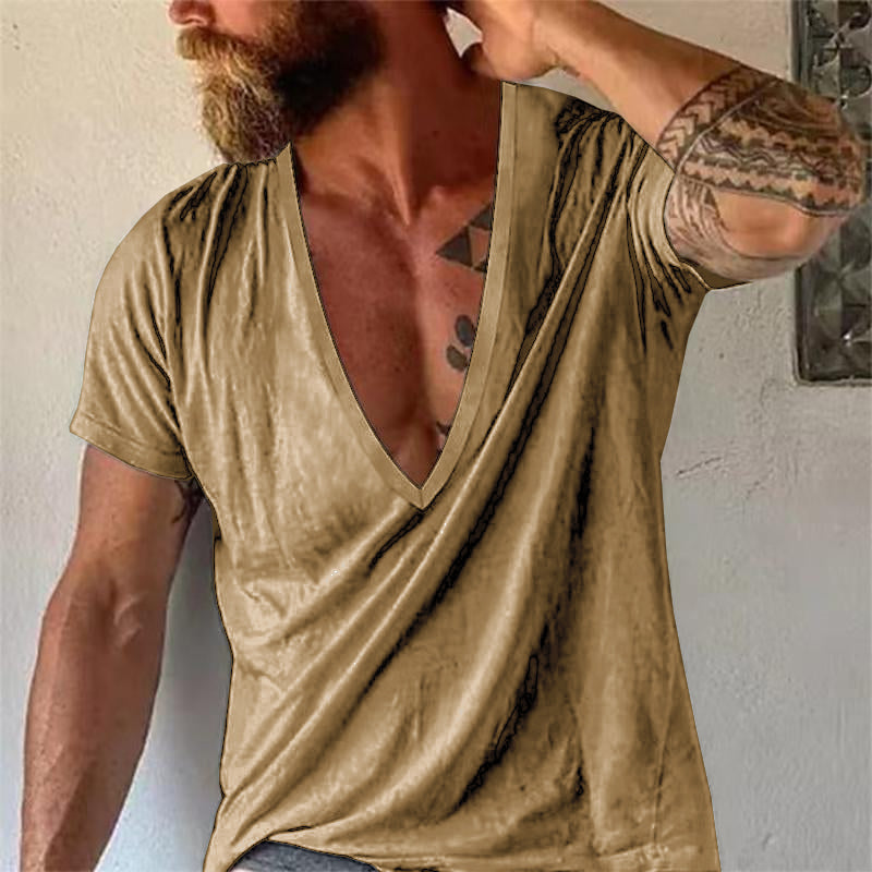 Luca | Men's Deep V-Neck Casual T-Shirt