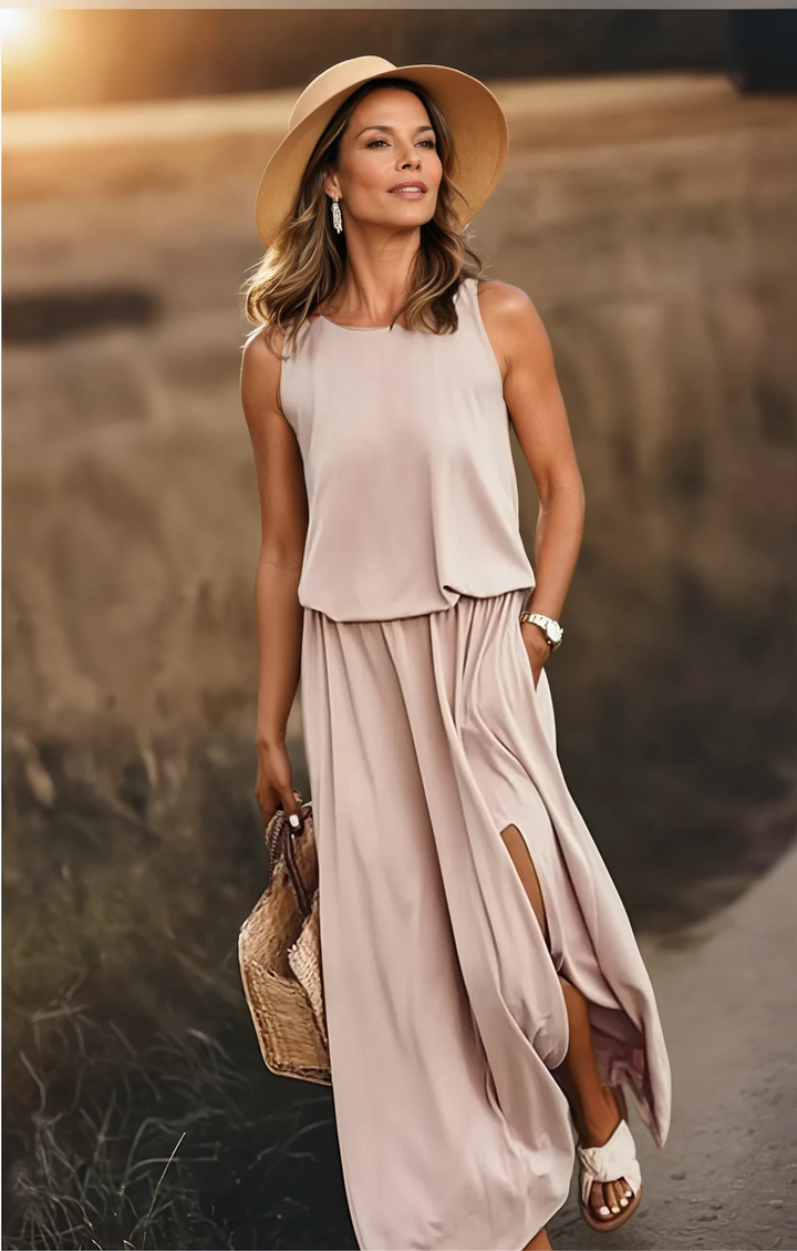 Anya | Women's Sleeveless Round Neck Summer Dress