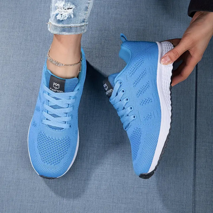 Virelle | Women's Knit Lace-Up Casual Trainers