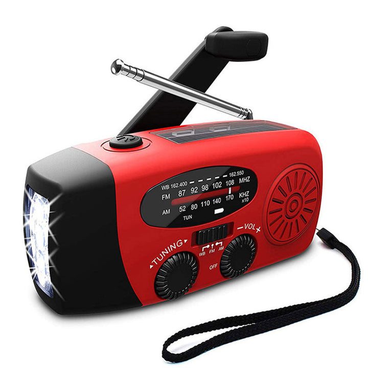 Emergency Radio Self Powered Hand Crank Solar – FM/AM, Flashlight & Power Bank, Portable for Disasters & Outdoor