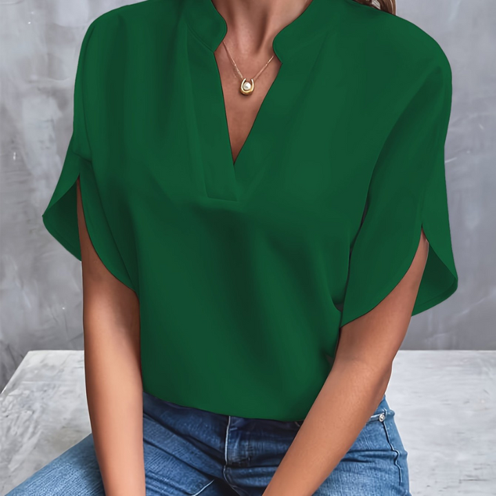 Elaris | Women's Flowy Split Sleeve V-Neck Blouse
