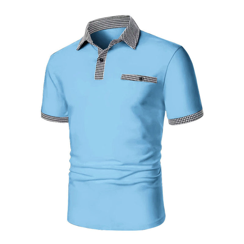 Bruno | Men's Checkered Detail Sport Polo Shirt