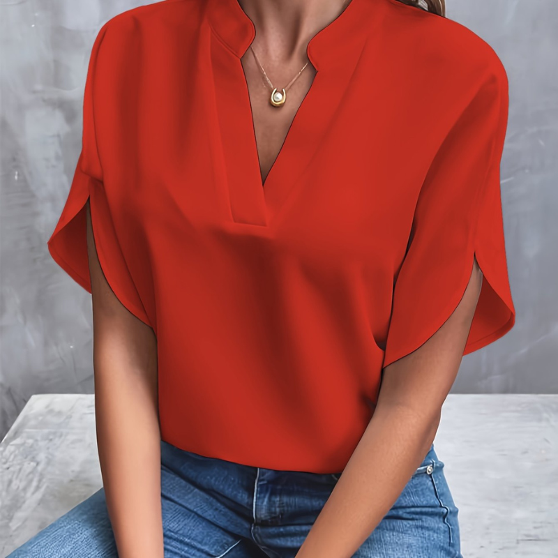 Elaris | Women's Flowy Split Sleeve V-Neck Blouse