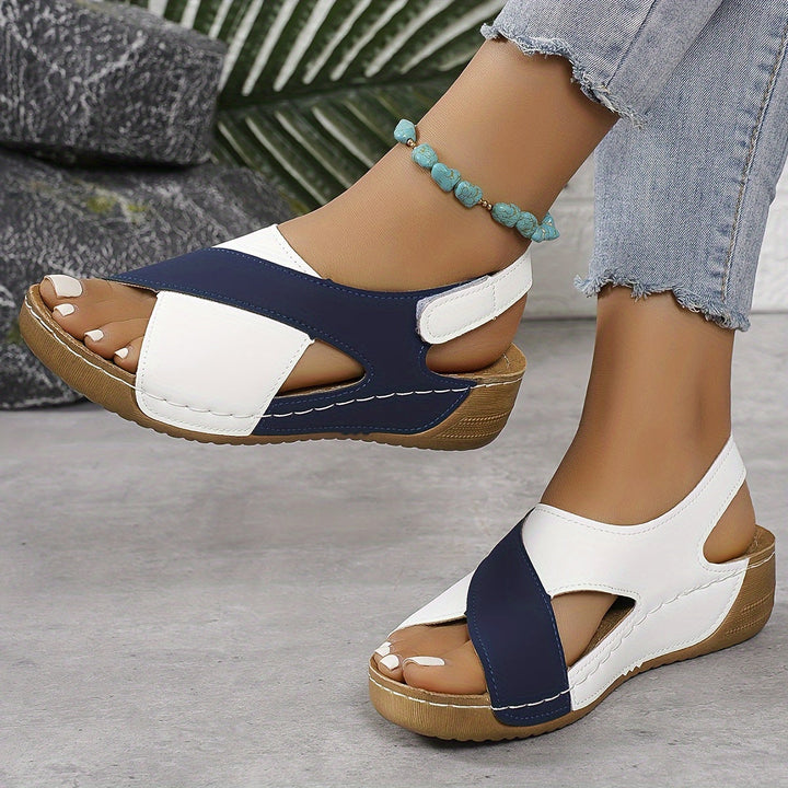 Amara | Women's Contrast Slingback Wedge Sandals